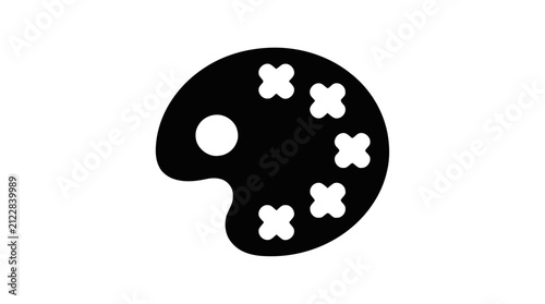 Vector illustration of artist paint palette icon with paint spots on a transparent background