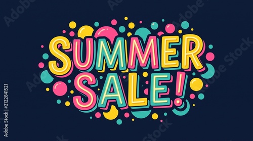 Colorful Sale Typography Banner with Pop Art Style