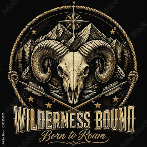 Wild Trails, Fierce Hunts, Endless Adventures Beyond the Mountains, Typography Vector T-shirt Design