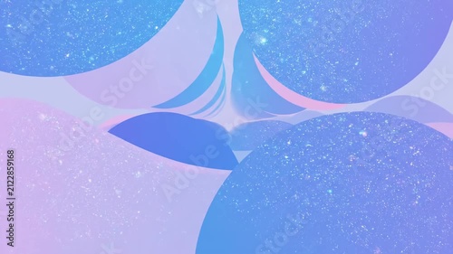Abstract soft blue and pink curved shapes.