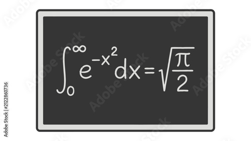 фотографія Mathematical Equation on Blackboard: A classic blackboard displays a fundamental mathematical integral equation, showcasing the elegance of calculus and its applications in science and engineering