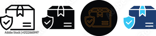 Four Distinctive Icon Styles Representing Secure Package Delivery