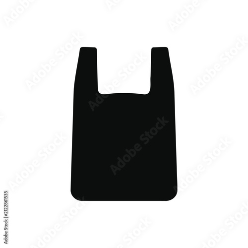 Plastic bag silhouette vector flat illustration design.