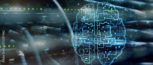 AI Artificial Intelligence Network Visualization for Technology and Data Processing Systems