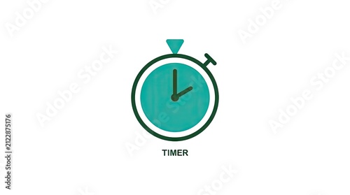 Green stopwatch timer icon with hands.