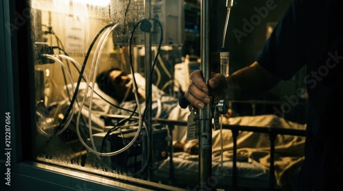 Intensive Care Patient And Medical Equipment In Hospital Room