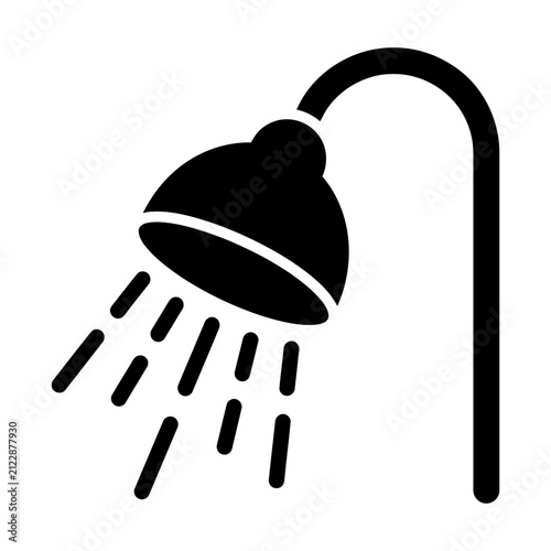 Cuadro en lienzo Modern showerhead with water droplets flowing downward in a sleek minimalist design