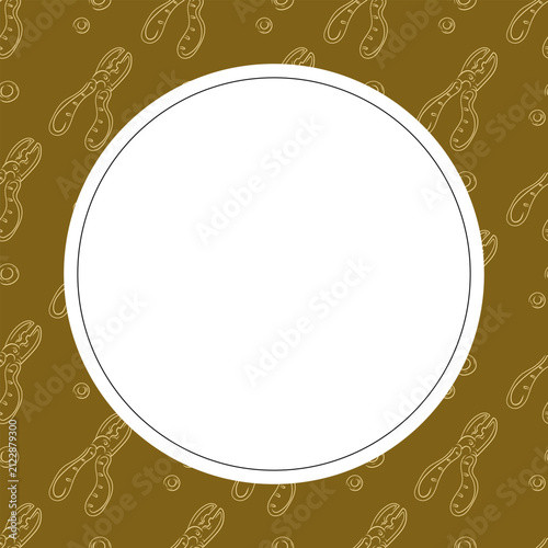 Circle frame of Construction tool in hand drawn style