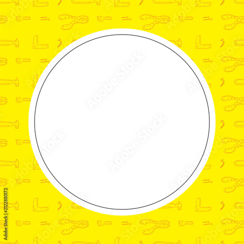 Circle frame of Construction tool in hand drawn style