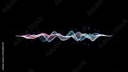 Glowing Neon Sound Waves, Audio Waves, Noise Frequency, Artificial Intelligence Ai Voice Waveform. Music Track and Voice Recording, Audio Spectrum. Sound Background Loop