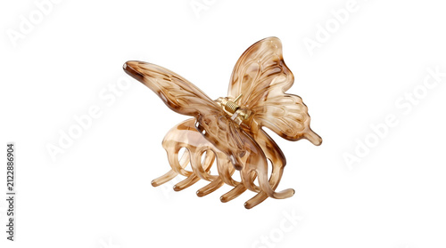 Decorative brown butterfly hair claw clip for women stylish hair accessory
