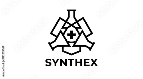 Modern abstract logo design for science innovation.