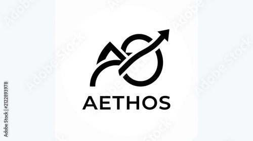 Modern abstract logo design with dynamic arrow.