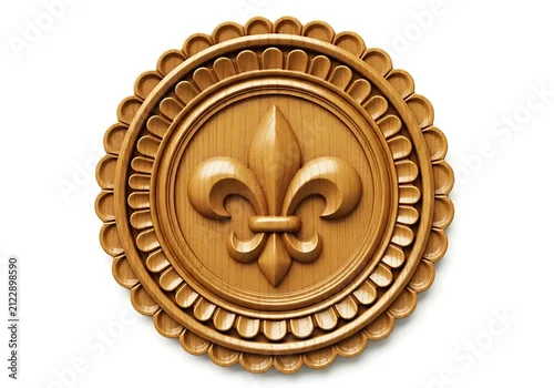 Fototapeta na wymiar Antique fleur de lis emblem on gold background