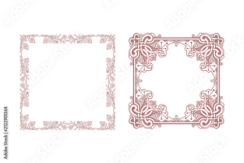 set of decorative frames, Whimsical Floral Watercolor Frame Bundle for Branding