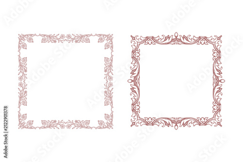 set of vintage frames, Rustic Folk Art Watercolor Frames for Creative Designs