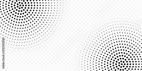 Abstract black halftone dot background with gradient fade  featuring modern dotted corner patterns. Eps 10