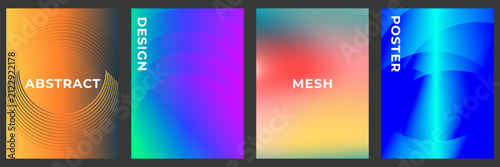 Modern Abstract Gradient Poster Template Set with Minimal Geometric Design
