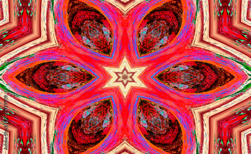 Fotografía A vibrant, symmetrical pattern reminiscent of a kaleidoscope
