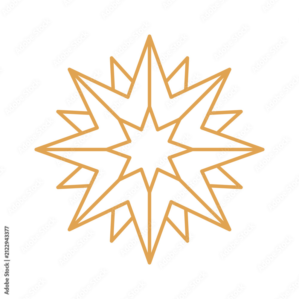 Obraz premium Star Burst Geometric Emblem Line Art