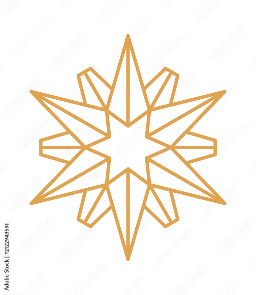 Obraz premium Star Geometric Burst Line Art Symbol
