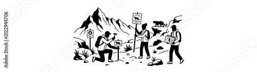 International Snow Leopard Day Celebration with Volunteers Installing Protected Area Signs in Mountains