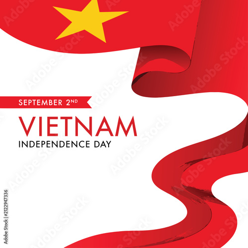 Vietnam Independence Day Flowing Banner