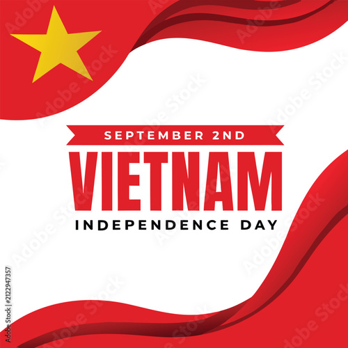 Vietnam Independence Day Ribbon Graphic