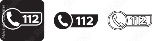Obraz na plátně 112 Emergency Call Line Phone Number Icon.