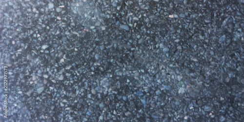 Konstfotografi Polished black terrazzo texture background, dark granite stone surface with blue