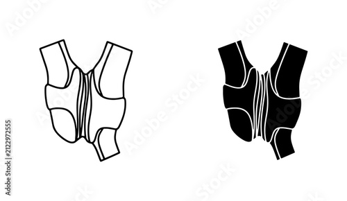 Foto Life Vest Icon Set, Safety Buoyancy Aid, Marine Equipment Vector Graphics