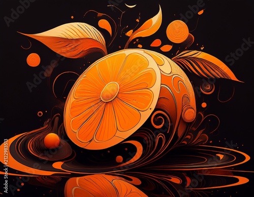 orange on black