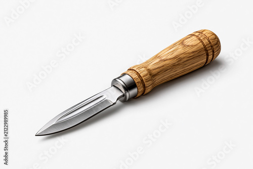 Wooden handled knife for carving and crafting