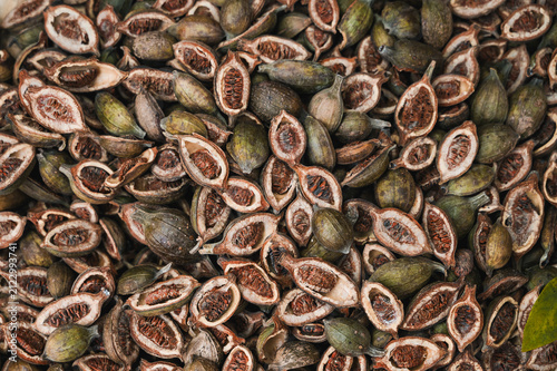 Passion fruit shells at Luang Prabang market, Laos