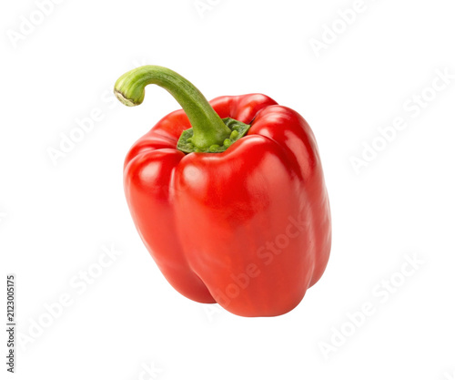 Fresh Red Bell Pepper Isolated on White Background