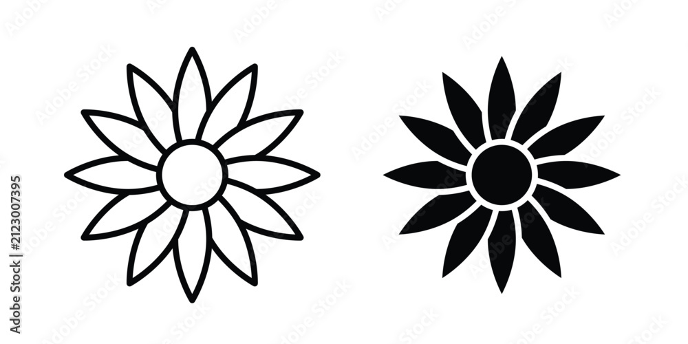 Fototapeta premium Sunflower icon simple design group
