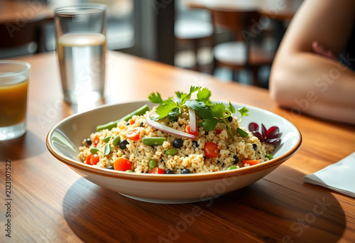 Healthy quinoa salad with f...