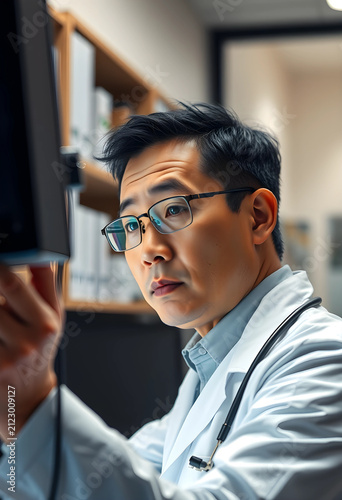 Asian male doctor in glasse...