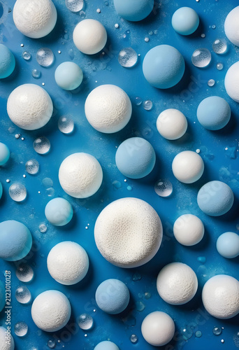 Pattern of white and blue s...