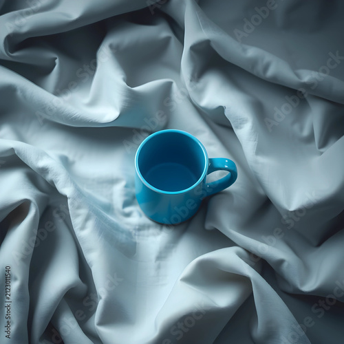 Empty blue ceramic coffee m...