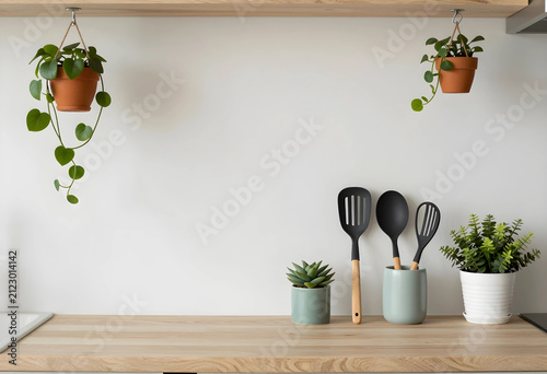 Modern kitchen counter with...
