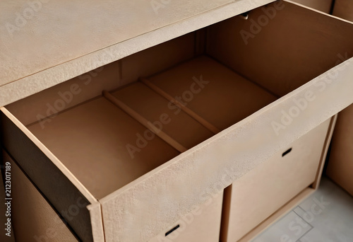 Empty open drawer of a modu...