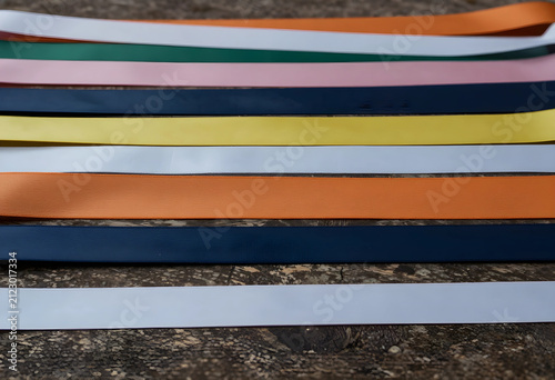 Colorful satin ribbons in v...