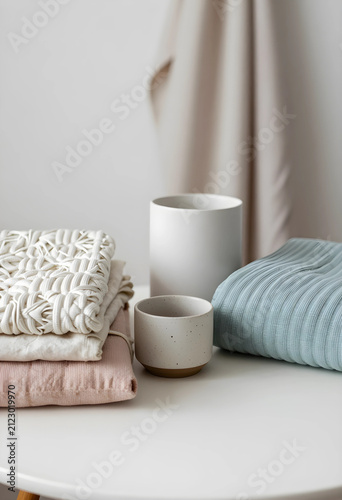 Stacked neutral colored tex...