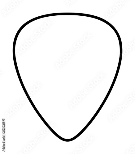 Принти на полотні Hand-traced vector illustration of a classic guitar pick outline, simple black c