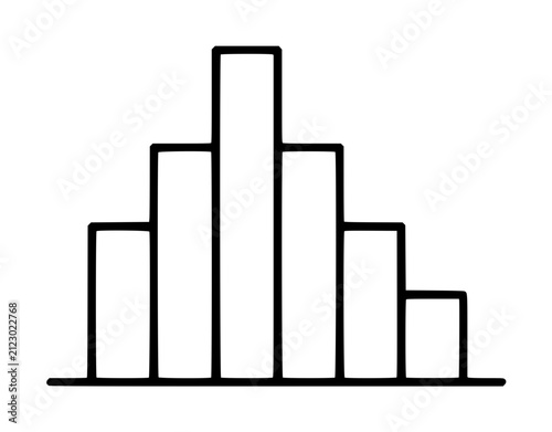 Photography Hand-traced vector icon illustration depicting a classic vertical bar histogram