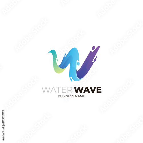 Water wave logo with 3d colorful design, A company logo ready for use.
