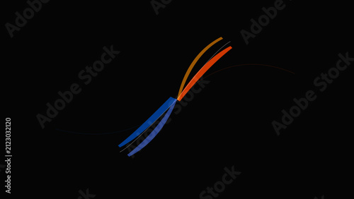 Abstract curved lines glowing on a dark background for modern design