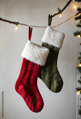Red and green knitted chris...