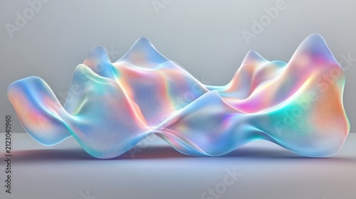 Abstract iridescent draped form